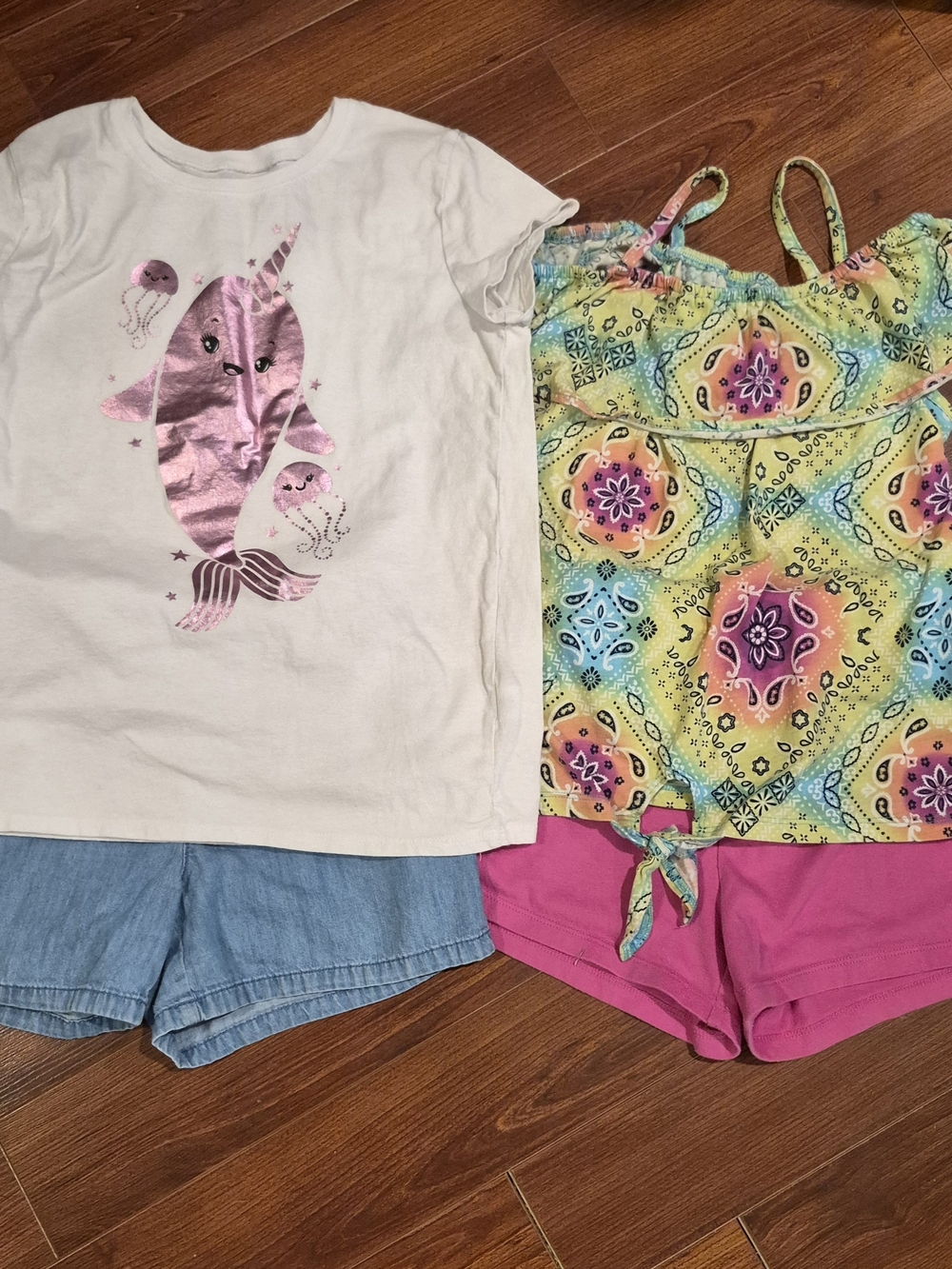 The Children's Place Narwhal And Jellyfish Tee And Colorful Tank With Shorts